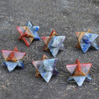 Serie de piedras de cristales curativos de 7 Chakras naturales, energía espiritual, Bola de pulgar, varita, corazón, Luna, Ángel, colgante, adorno de pirámide - details 10