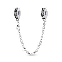 Cadena de Seguridad en Forma de Cruz Original 925 Plata Esterlina con Cuentas Ajuste para Pulsera Diy Joyería de Damas Regalo de Cumpleaños - details 0