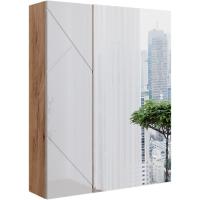 Armario con espejo de baño Irma, Roble Goldkraft/Blanco Alto Brillo, 60 x 75 cm - details 0
