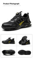 Zapatos De Seguridad Para Hombre Con Botones Giratorios Y Punta De Acero Indestructibles Antipinchazos Y Con Almohadilla De Aire Botas De Trabajo Con Suela De Goma Material De Tela Y Algodón - details 18
