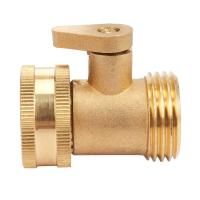 Conector de tubería de agua para manguera de jardín de 3/4 pulgadas, válvula de latón, divisor de grifos con interruptor de apagado - details 1