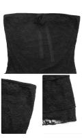 Vestido informal con gradas para mujer, falda de tubo con bordado de encaje halter sin mangas en negro - details 9