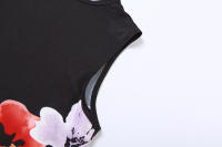 BUNO-Conjunto de 2 piezas de flores de gato extraño para mujer, camisetas sin mangas elegantes y sexis + faldas de cintura alta, ropa de calle ajustada a juego, trajes elásticos - details 14