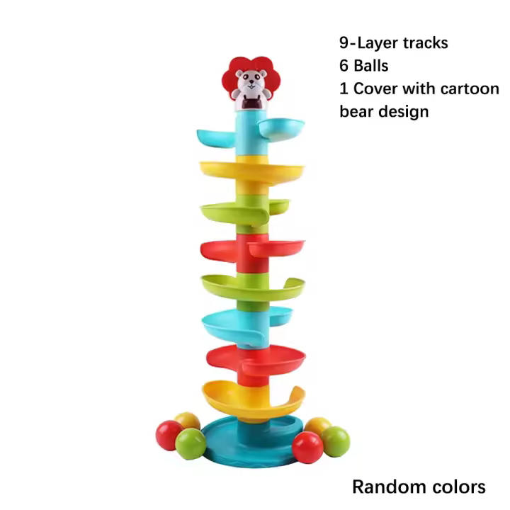 16Pcs/Set Rolling Ball Toy Early Education,Fine Motor Skills,Hand-eye Coordination, Assembling Fun Toy for Babies Over 18 Months - 1