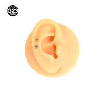 Pendientes de Labios de Titanio Monroe 16g 10mm F136 Helix Tragus Conch Piercing de Cartilaje Joyería Corporal de Metal con Piedra Principal Zirconia Cúbica - details 4