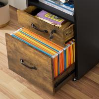 Cajonera de Escritorio Móvil con 2 Cajones Organizador de Archivos A4 Seguro y Llave - details 24