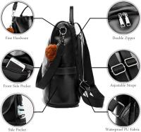 Mochila de Cuero de pu antirobo para Mujer, bolso de mano informal, bolso de viaje, bandolera - details 4