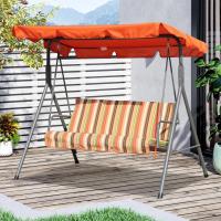 Columpio de Jardín de Metal con Parasol 3 Sillas, Cojín y Techo Ajustable 240kg 169x110x151cm - details 23