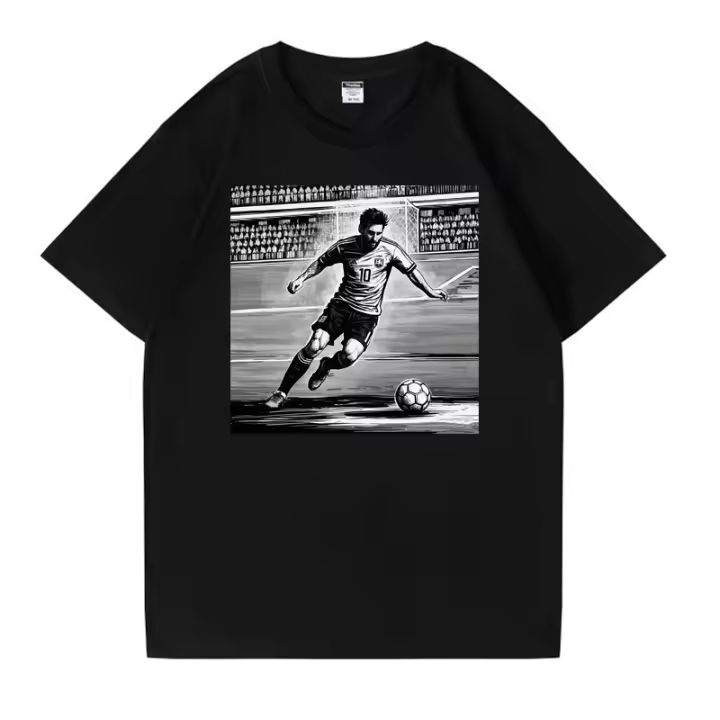 2025 Camiseta para hombre Camiseta negra pura 100% algodón Camisetas Messi blanco última novedad camiseta de fútbol Camiseta de fútbol - 1