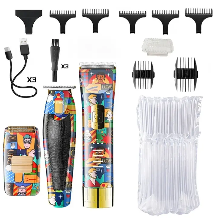 Kemei-kit combinado de cortadora de pelo para hombres, afeitadora profesional, cortadora de pelo eléctrica, máquina de corte de pelo de barba, Original - 1