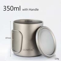 Taza de té y café cubiertas con agua de titanio de doble pared para exteriores, villa para acampar al aire libre - details 33