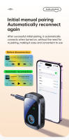 Receptor y transmisor de Audio multipunto 2 en 1, Bluetooth 5,4, 3,5mm, AUX, HIFI, HD, adaptador inalámbrico de avión de baja latencia con micrófono - details 13