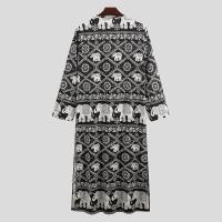 Ropa Árabe Para Hombres Kaftán Islámico De Algodón Con Rayas Traje Dubai Abaya Retro De Verano Y Otoño Estilo Casual - details 26