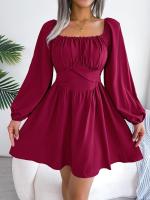 Elegante Vestido de Manga Larga con Volantes para Mujer Estilo Retro Suelto A Línea - details 10