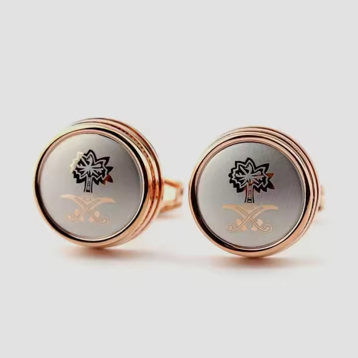 Gemelos de metal impresos con láser saudí, exquisito accesorio de moda clásico de alta gama para camisas de negocios para hombres - 1