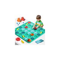 Juego de Mesa Actividades Construcción Múltiples 5 en 1, Mesa y Silla Infantil con Bloques de Construcción Grandes de 128 Piezas, Juegos de Construcción para Niños, Azul - details 12