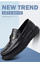 Nuevos zapatos casuales de cuero vacuno de primera capa para hombre, zapatos Doudou transpirables de cuero genuino - details 2