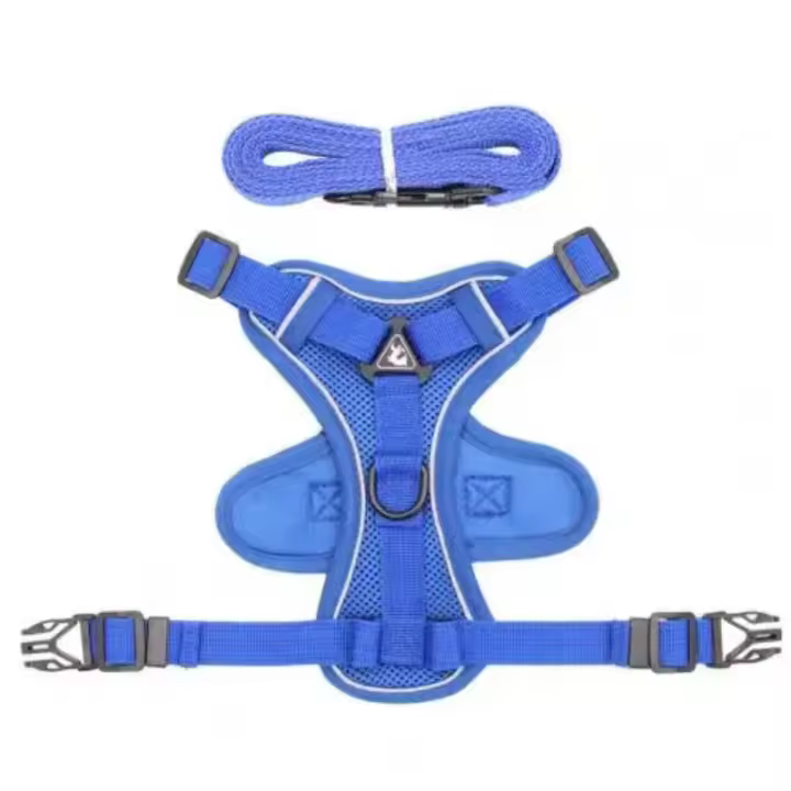 Arnés de tracción con rayas reflectantes para mascotas, antitirones conjunto de cuerda, Collar de perro, correa de pecho - 1