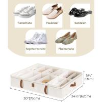 Organizador de zapatos para debajo de la cama, con separadores ajustables, color beige, 2 unidades, capacidad para hasta 24 pares - details 6