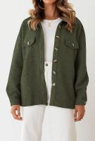 Chaqueta casual ligera con diamantes de color sólido Chaqueta Top de manga larga - details 3