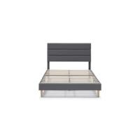 Estructura de cama tapizada Aroma de 30 cm, Base para colchón, Somier de láminas de madera, Montaje sencillo, 90x190 cm, Gris claro - details 12