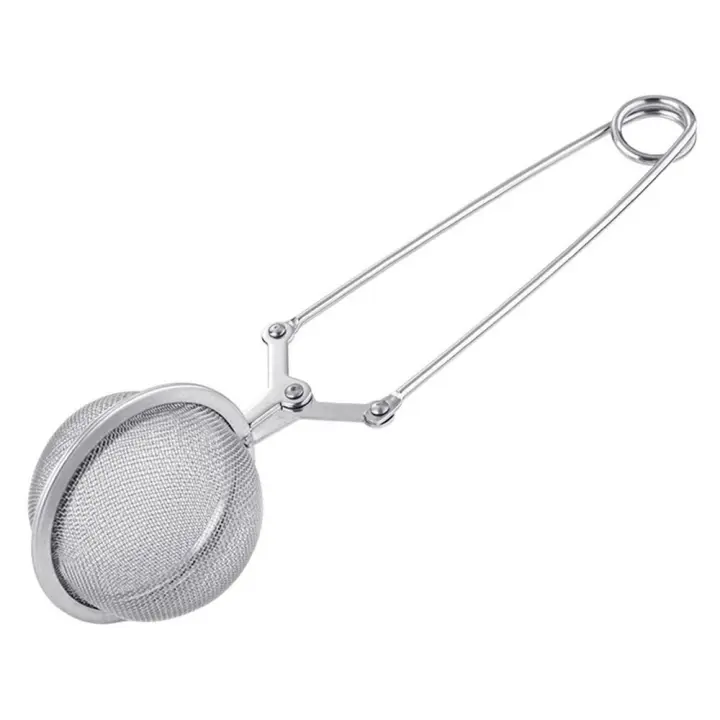 Filtro Infusor de bolas de té con mango, cuchara de acero inoxidable, escurridor de hojas, colador de malla para hierbas - 1
