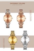 Reloj de Cuarzo Casual de Oro Roso para Damas Correa de Acero Inoxidable - details 3