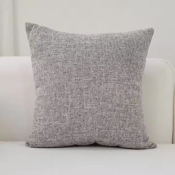 Funda de almohada de lino, cubierta cuadrada clásica de Color sólido, cojín para sofá cama coche, 1 unidad - 1