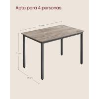 Mesa de Comedor de 70 x 110 x 77 cm Diseño Industrial para 4 Personas Escritorio de Sala - details 2