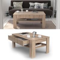 Mesa de centro, mesa central, mesa de sofá, madera ecológica, diseño moderno, estilo nórdico, medidas: 92,2 x 65 cm - details 10