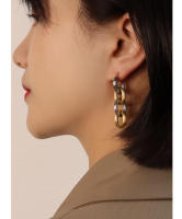 Pendientes Maple Leaf Lord Conjunto de pulsera de acero inoxidable en oro y plata, regalo de aniversario - details 2