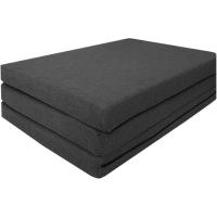 Colchón Plegable con Espuma Alta Densidad y Funda con Cremallera Gris 180x90x8 cm. Colchoneta de Viaje para Ahorrar Espacio y Cama Invitados Cómoda y Resistente. - details 3