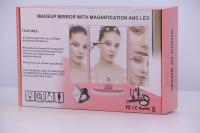 LZ1217 Espejo de Maquillaje, Espejo Tri-Fold con Aumento de 1x/2x/3x/10x, Pantalla Táctil Ajustable y 22 Luces LED, Espejo Iluminado para Tocador, Espejos Cosméticos de Encimera (Blanco) - details 9
