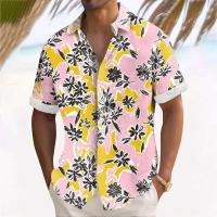 Camisa hawaiana de manga corta con estampado de coco en 3D, ropa de playa informal de verano, camisa holgada de gran tamaño para hombre - details 4
