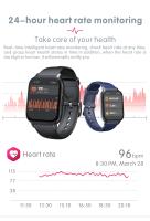 Reloj inteligente con pantalla completamente táctil de 1,69 pulgadas, oxígeno, presión arterial, prueba de frecuencia cardíaca, recordatorio de llamadas entrantes, IP67 - details 7