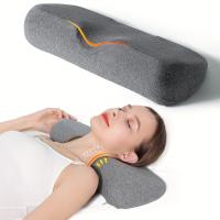 1pc Almohada cervical ergonómica - Refuerzo de espuma de memoria para alivio de cuello rígido, tejido ligero, lavable a mano, tejido llano, 30 hilos, tejido no textil, sin impresión - Soporte de cuello definitivo para comodidad al dormir y alineación de - details 1