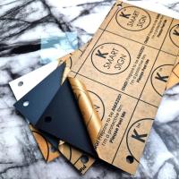 Placa de señal de número de puerta con espejo de cobre y negro mate cortado con láser personalizado - details 5