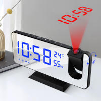 Reloj despertador Digital LED de mesa, relojes electrónicos de escritorio, despertador USB, Radio FM, proyector de tiempo, función de repetición - details 6