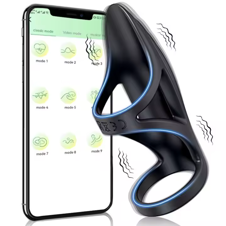 Leten APP anillo vibratorio clítoris vibrador retrasar la eyaculación productos para adultos juguetes sexuales para hombres anillo de pareja - 1