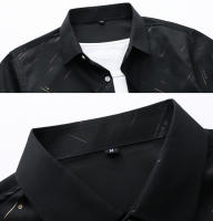 Camisas de Negocios Casuales para Hombres Estampado Elegante, Elástico, Sin Hierro, Ropa de Oficina Formal, Talla Grande, Moda de Trabajo - details 17