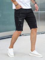Pantalones Cortos De Mezclilla Rasgados Para Hombre, Pantalones De Mezclilla Desgastados De Estilo informal Para Verano - details 5