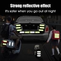 Tira de pegatinas reflectantes de colores para casco de motocicleta, marca de seguridad de advertencia, forma de llanta, tira reflectora de seguridad, accesorios - details 2