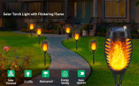 Luz Solar parpadeante para exteriores, decoración de jardín, resistente al agua, antorchas de llama, decoración de Patio, camino - details 5