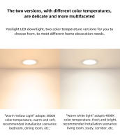 Yeelight LED Downlight Blanco cálido/luz amarilla cálida Downlight 220V Fácil de instalar 5W Ahorro de energía 400 lúmenes - details 11