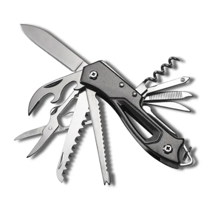 Cuchillo de Camping Portátil Plegable Multifuncional Helvético para Exteriores Herramienta de Combinación para Frutas Cuchillo de Ejército - 1