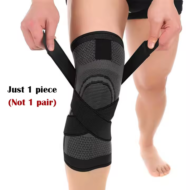 Rodillera con envoltura elástica para hombre y mujer, Mangas de compresión para las piernas, para deporte, correr, ciclismo, alivio del dolor articular, 1 unidad - 1