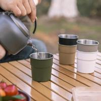 Tazas de agua negras para acampar, utensilios de cocina de viaje, tazas de viaje, tazas de café, utensilios de picnic, equipo de cocina al aire libre - details 5