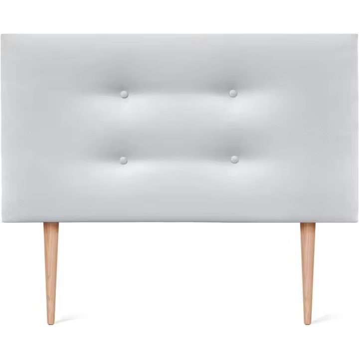 Cabecero de polipiel o tela AQUALINE Pro con 2 filas de botones y patas. Cabecero tapizado para cama Lujo (150x105cm con patas (camas 150/160), tela beige). - 1