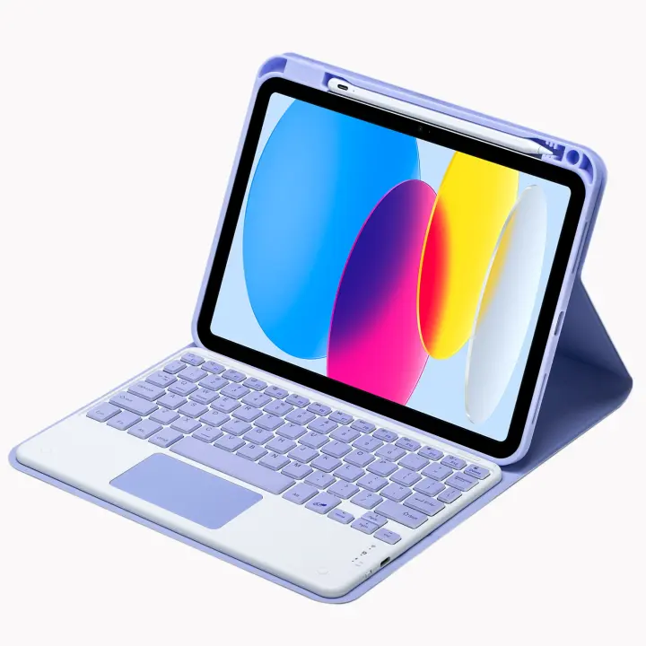 Funda para Teclado Español de generación 10, con portalápices, Trackpad, Touchpad, para iPad 10, 10,9 pulgadas, 2022 - 1