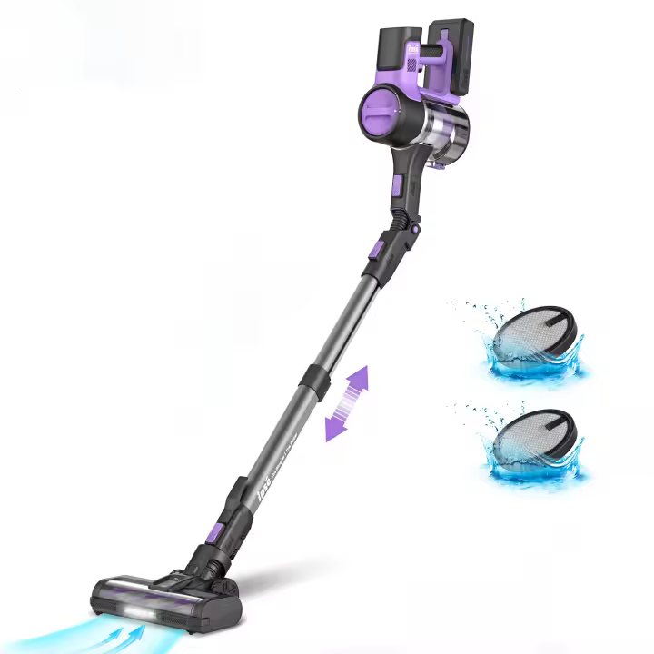 Aspiradora inalámbrica INSE S10, aspiradora de varilla plegable de 30Kpa, batería extraíble con 50 minutos de tiempo máximo de funcionamiento - 1
